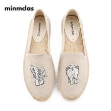 Minmclas New Slippers Alpargatas Elephant Comfortable Slip-on Womens Casual Espadrilles Breathable Flax Hemp Canvas for Shoes 2024 - buy cheap