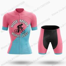 Conjunto de camisa de ciclismo feminino, roupas de verão para ciclismo, roupa de bicicleta de estrada, calções, roupas para mountain bike, 2021 2024 - compre barato