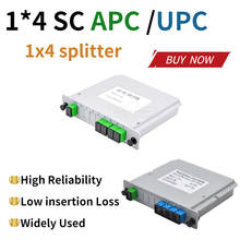 Divisor de caja de cassette de fibra óptica, acoplador óptico SC UPC PLC 1X4, 10 unids/lote 2024 - compra barato