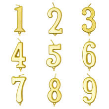 Velas de cumpleaños con números, 1, 2, 3, 4, 5, 6, 7, 8, 9, 0, doradas y plateadas, para pastel de fiesta, suministros de decoración de pasteles 2024 - compra barato