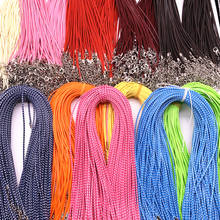 Cordão de couro 1.5mm, corrente extensora de corda de couro com fecho lagosta, acessórios de joias diy com 10 peças 2024 - compre barato