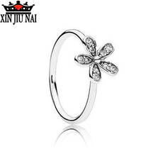 Hot Sale Sterling Silver 925 Trend Thai Silver Women's Ring Oxidized Black Jewelry A Daisy Flower Valentine Gift 2024 - buy cheap