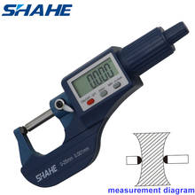 Shahe-micrômetro digital com cabeça redonda dupla, ferramenta para medição de calibre, 0-25/25-50/50-75/75mm 2024 - compre barato