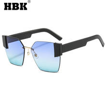 Hbk 2021 nova rimless quadrado óculos de sol para mulheres dos homens vintage moda de luxo design da marca gradiente uv400 óculos de sol 2024 - compre barato
