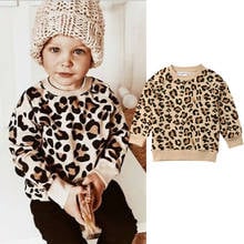 PUDCOCO-Tops de algodón para Bebé y Niño, camiseta de manga larga, sudaderas con estampado de leopardo, Clothes1-7Y 2024 - compra barato