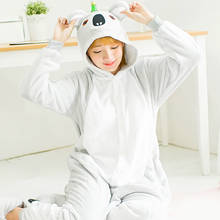 Kigurumi Koala-Pijama de manga larga con capucha para adultos, mono de franela cálida, de animales, una sola pieza 2024 - compra barato