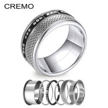 Cremo Rotatable Titanium Stainless Steel Rings Argent Women Band Set Stacking Femme Bijoux New Design Gift For Girls 2024 - buy cheap