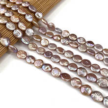 Cuentas de perlas naturales de agua dulce con forma de botón, cuentas sueltas para la fabricación de joyas, accesorios de pulsera de collar DIY, 11-12mm 2024 - compra barato