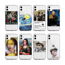 Мона Лиза Ван Гог арт мемы друзья для iPhone 11 Pro 7Plus 7 6S 8 8Plus X XS Max XR мягкий прозрачный ТПУ чехол для телефона Fundas 2024 - купить недорого
