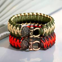 Charms Viking Leopard Paracord Bracelet Handmade Men Jewelry Rope Bracelets Wristband Camping Outdoor Fashion Jewelry 2024 - купить недорого