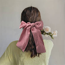 Sweet Bow Streamers Elastic Hair Bows Tie Fashion Net Plaid Ribbon Girls HairBands Scrunchies Ponytail Holder Hair Accessories 2024 - buy cheap