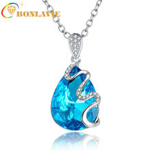 BONLAVIE Water-Drop Pendant Blue Crystal Necklace Choker Women's Accessories Wholesale women jewelry 2024 - купить недорого