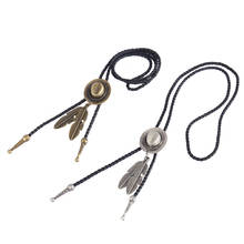 2Pcs Classic Western Cowboy Bolo Tie Necktie Rodeo Alloy Pendant PU Leather Necklace 2024 - buy cheap