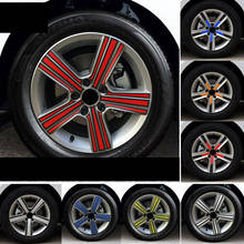 Автомобильная наклейка на ступицу колеса, полоса, Защитная крышка для обода колеса, уход за шинами, автомобильные аксессуары из углеродного волокна, запчасти для Volkswagen Golf 7 2024 - купить недорого