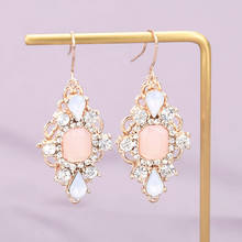 Bohemian Pink Rhinestone Drop Earrings For Women Charm Crystal Earrings 2020 New Luxury Geometric Earrings Fashion Jewelry Gifts 2024 - buy cheap