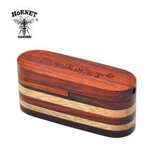 HORNET Sandalwood Turning Wooden Smoking Pipe Portable Tobacco Pipe With Herb Storage Groove 2024 - buy cheap