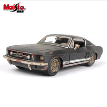 Modelo de coche Meritor para niños, escala 1:24, versión antigua, Ford Mustang GT, coche en miniatura de aleación, simulación de coche, regalos de cumpleaños 2024 - compra barato