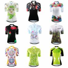 Camisa para ciclismo feminina 2021, camiseta para bicicleta, mtb, top profissional, equipe, corrida de verão, estrada, montanha, esportes, respirável, verde 2024 - compre barato