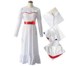 Cosplay Costumes Adult Women Kid Child ConjingDoll Annabelle Halloween White Costume Fancy Dress Gown 2024 - buy cheap
