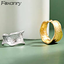 Foxanry-anillos de plata de ley 925 para parejas, joyería Irregular para novia, accesorios creativos para fiesta de cumpleaños 2024 - compra barato