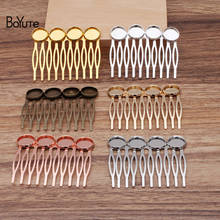 BoYuTe (10 Pieces/Lot) 55*40MM Metal Hair Comb with 12MM Blank Tray Base Handmade Diy Hair Jewelry Making Materials 2024 - buy cheap