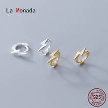 La Monada Lightning Hoop Earrings For Women Silver 925 Fine Women Earrings Jewelry Hoop Earrings 925 Sterling Silver Women 2024 - buy cheap