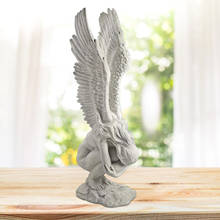 Estatua de Redemption de Ángel 3D, decoración de resina, estatua de ala de Ángel bendecido, estatua de jardín religioso para adornos de césped y jardín 2024 - compra barato