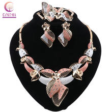 Женский набор украшений CYNTHIA, набор ювелирных изделий из кристаллов в Дубае, разноцветное ожерелье, серьги, браслет, кольцо 2024 - купить недорого