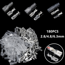 180PCS 2.8/4.8/6.3mm Spade Crimp Terminals Insulated Seal Electrical Wire Connectors Female Male Butt Connector Assortment Kit 2024 - buy cheap