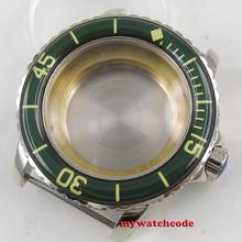 45mm 316L Stainless Steel Luminous Green Bezel Sapphire Glass Watch Case fit 2824 2836 Automatic Movement Solid Back 2024 - buy cheap