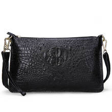 100% Cowhide Genuine Leather Crocodile Women Messenger Bags Fashion Shoulder Bags For Women Small Handbags Clutch Purse Female 2024 - buy cheap