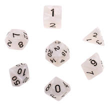 Conjunto de dados perolados d4, d6, d8, d10, d12, d20, trpg para jogos mtg, 7 peças 2024 - compre barato