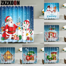 Merry Christmas Santa Claus Snowman Happy Halloween Shower Curtains Bathroom Curtain Set Waterproof Polyester with Hooks 2024 - buy cheap