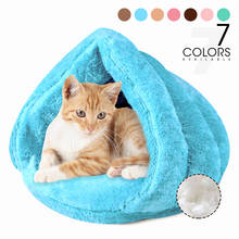 Thick Triangular Cat Bed Winter Warm Pet Dog Kennel Mat Thick Sleeping Bag Tent Puppy Pet Dogs Bed Soft Mat Cushion Nest House 2024 - buy cheap