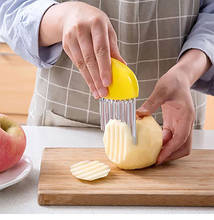 Kitchen Tools Stainless Steel Vegetable Corrugated Cutter Slicer Potato Chips Corrugated Kitchen Knife wrinkled potato chips 1PC 2024 - buy cheap