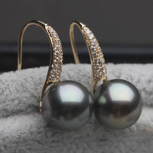 MADALENA SARARA-pendientes de perlas con incrustaciones de diamantes, joyería de lujo con Perlas Negras, oro de 18 quilates, 18K 2024 - compra barato