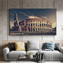 European Style The Roman Colosseum Architecture Picture Poster Canvas Print Painting Wall Art Living Room Home Decoration 2024 - buy cheap