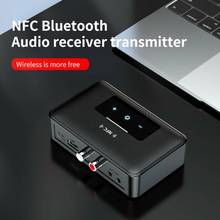 Receptor de áudio bluetooth nfc, 3.5mm, adaptador bluetooth bt19 sem fio, bluetooth 5.0, 2 em 1, transmissor e receptor 2024 - compre barato