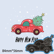 Cutting Dies Christmas Tree In The Car Metal and Stamps Stencil for DIY Scrapbooking Photo Album Embossing Paper Card 84*56mm 2024 - buy cheap