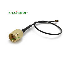 ALLISHOP-adaptador Coaxial IPX IPEX UFL a SMA, cable macho de extensión de antena, enrutador Coaxial de 1,13mm, 10CM, GPS, GSM, wifi 2024 - compra barato