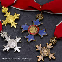 Broche de decoração militar imperial britânico, medalha de esmalte em latão, broche e caixa de lembrança 2024 - compre barato