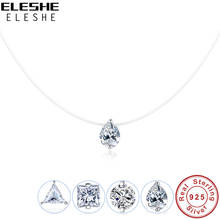 ELESHE Authentic 925 Sterling Silver Chain Necklace Pendant Fashion Crystal Necklace Women Choker Necklace Femme Jewelry Collier 2024 - buy cheap