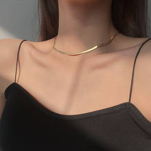 European American Simple Snake Bone Chain Short Necklace Women Fashion All-match Titanium Steel Necklace Stainless Bone Chain 2024 - buy cheap
