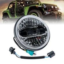 Faro LED redondo de 7 pulgadas, 108W, para Harley Touring, 1994-2013, para Jeep Wrangler JL con soporte de 18 a 19 para Hummer 2024 - compra barato