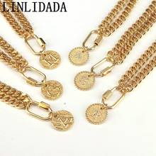 5Pcs Fashion alphabets necklace link chain clasp necklace Intitial letters jewelry necklace for women 2024 - buy cheap