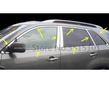 Car Styling Stainless Steel Glass Window Garnish Pillar Middle Column Trim Hoods Molding Parts Hoods For Kia Sorento 2013 2014 2024 - buy cheap