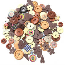 Botones de madera para manualidades de álbum de recortes, accesorios de costura de animales mixtos para bebés y niños, 500 piezas, decoración de botones 2024 - compra barato