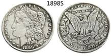 Moneda de copia chapada en plata, dólares de los Estados Unidos, 1898-S 2024 - compra barato
