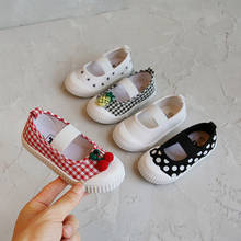 Children Shoes Spring Cherry Polka Dot Canvas Shoes Baby Boys Girls Toddler Shoes Nursery Indoor White Shoes Flats Casual Shoes 2024 - buy cheap