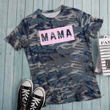 Vogue Women Short Sleeve Harajuku T-shirt Mama Camouflage Graphic Baseball Tee Shirt Femme Ulzzang  Top Korean Clothes Plus Size 2024 - buy cheap
